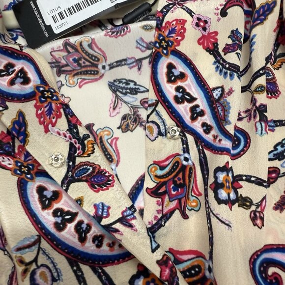 NWT Tolani Batwing Blouse Size S Cupro Paisley Floral Boho Chic Oversized - Picture 6 of 11